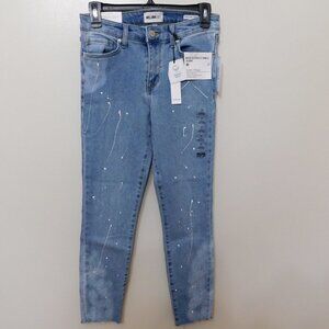 𝅺JR96 William Rast Mid-Rise Paint-Splatter Skinny Ankle Jeans Size 27 x 26